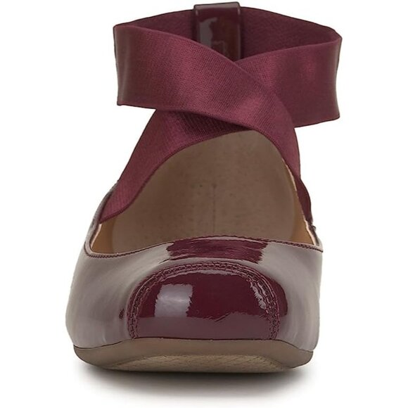 Jessica Simpson Women Berrilicious Faux Leather Ankle Cross Elastic Ballet Flats - Picture 2 of 9